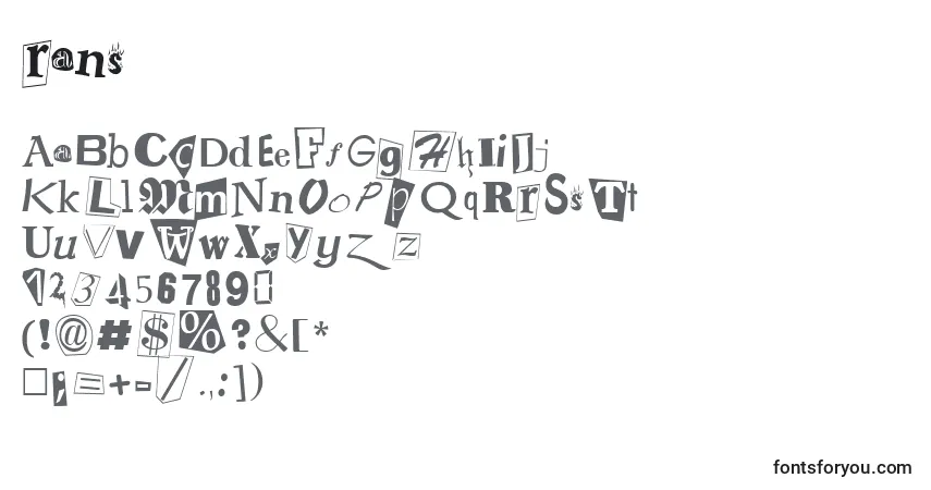Czcionka Rans     (138178) – alfabet, cyfry, specjalne znaki