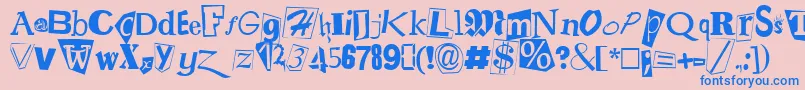 フォントrans     – ピンクの背景に青い文字