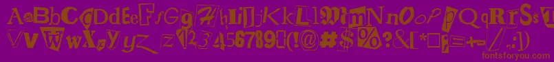 rans    -Schriftart – Braune Schriften auf violettem Hintergrund