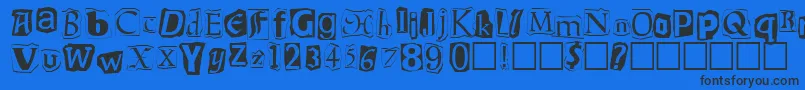 Ransom Font – Black Fonts on Blue Background