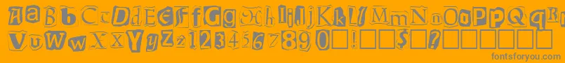 Ransom-Schriftart – Graue Schriften auf orangefarbenem Hintergrund