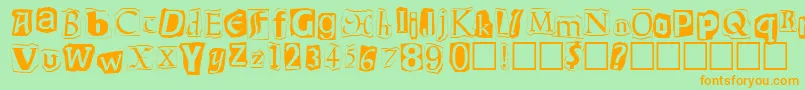 Ransom Font – Orange Fonts on Green Background