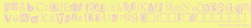 Ransom Font – Pink Fonts on Yellow Background