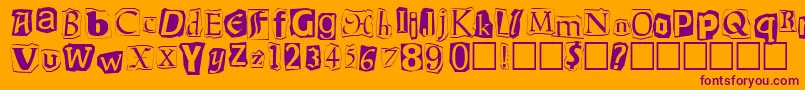 Ransom-fontti – violetit fontit oranssilla taustalla