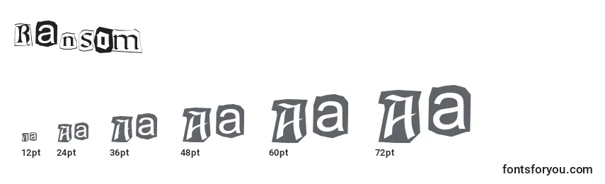 Размеры шрифта Ransom (138179)