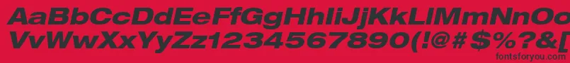 Шрифт HelveticaLt83HeavyExtendedOblique – чёрные шрифты на красном фоне