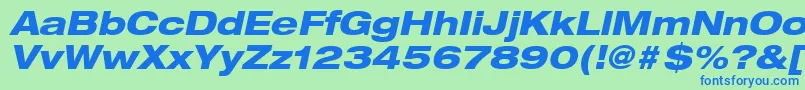 Подробнее о шрифте HelveticaLt83HeavyExtendedOblique Шрифт HelveticaLt83HeavyExtendedOblique – синие шрифты на зелёном фоне