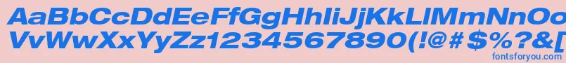 HelveticaLt83HeavyExtendedObliqueフォントについての詳細 フォントHelveticaLt83HeavyExtendedOblique – ピンクの背景に青い文字