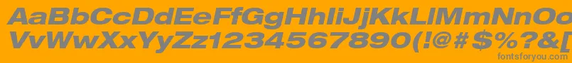 HelveticaLt83HeavyExtendedOblique Font – Gray Fonts on Orange Background