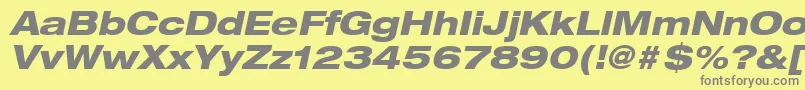 HelveticaLt83HeavyExtendedOblique Font – Gray Fonts on Yellow Background