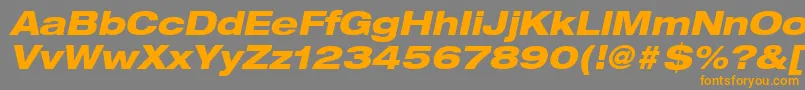 Fonte HelveticaLt83HeavyExtendedOblique – fontes laranjas em um fundo cinza