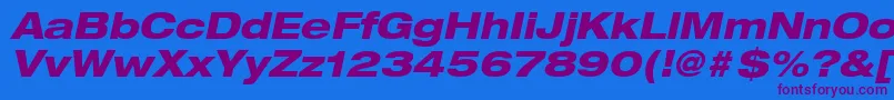 Подробнее о шрифте HelveticaLt83HeavyExtendedOblique Шрифт HelveticaLt83HeavyExtendedOblique – фиолетовые шрифты на синем фоне