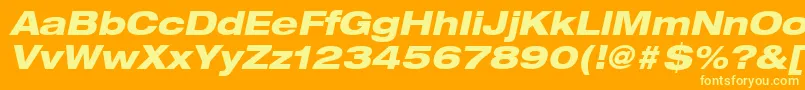 Подробнее о шрифте HelveticaLt83HeavyExtendedOblique Шрифт HelveticaLt83HeavyExtendedOblique – жёлтые шрифты на оранжевом фоне