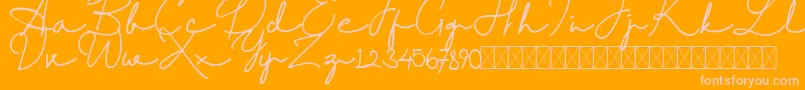 RantcaFreeRegular-Schriftart – Rosa Schriften auf orangefarbenem Hintergrund