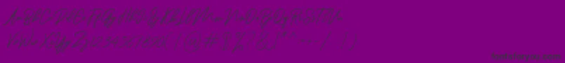 Ranuella-Schriftart – Schwarze Schriften auf violettem Hintergrund