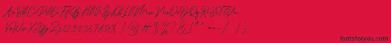 Ranuella-Schriftart – Schwarze Schriften auf rotem Hintergrund