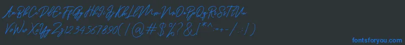 Ranuella Font – Blue Fonts on Black Background