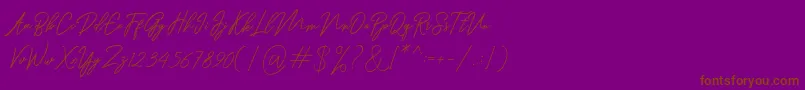Ranuella-Schriftart – Braune Schriften auf violettem Hintergrund