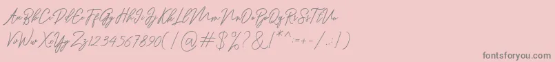 フォントRanuella – ピンクの背景に灰色の文字