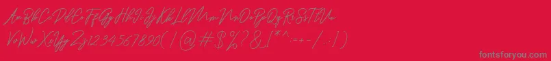 Ranuella-fontti – harmaat kirjasimet punaisella taustalla
