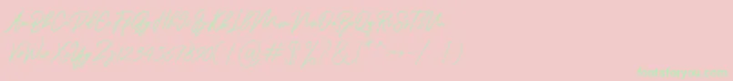 フォントRanuella – ピンクの背景に緑の文字