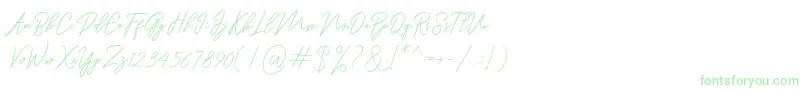 Ranuella Font – Green Fonts on White Background