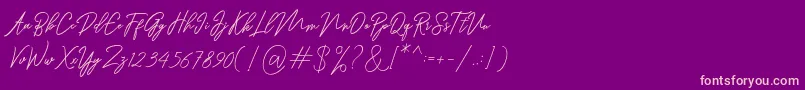 Ranuella-fontti – vaaleanpunaiset fontit violetilla taustalla