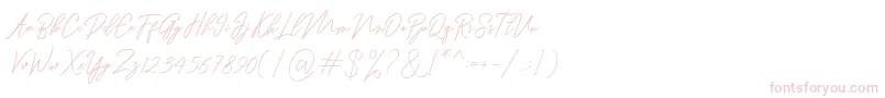 Ranuella-Schriftart – Rosa Schriften auf weißem Hintergrund