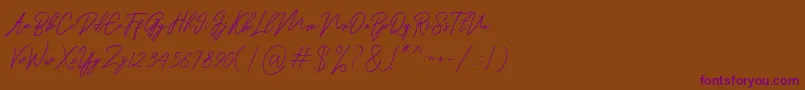 Ranuella-fontti – violetit fontit ruskealla taustalla