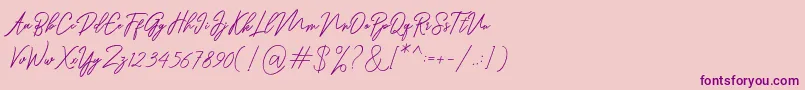 Ranuella-Schriftart – Violette Schriften auf rosa Hintergrund
