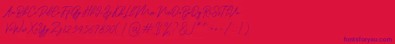 Ranuella Font – Purple Fonts on Red Background
