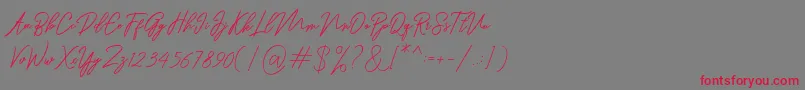 Ranuella Font – Red Fonts on Gray Background