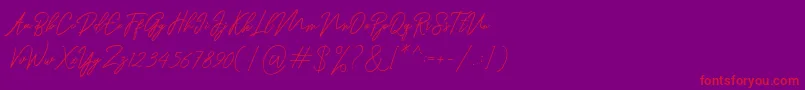 Ranuella Font – Red Fonts on Purple Background