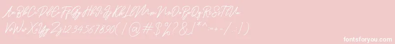 Шрифт Ranuella – белые шрифты на розовом фоне