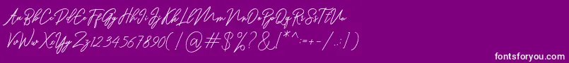 Ranuella-Schriftart – Weiße Schriften auf violettem Hintergrund