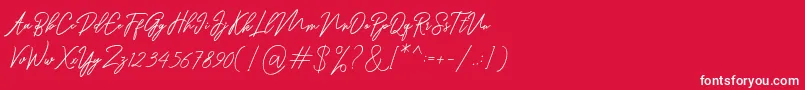 Шрифт Ranuella – белые шрифты на красном фоне