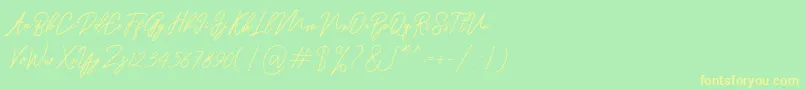 Ranuella Font – Yellow Fonts on Green Background