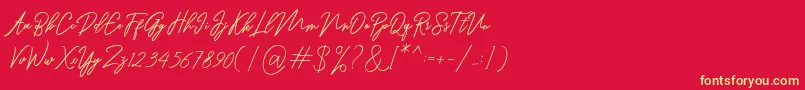 Ranuella-fontti – keltaiset fontit punaisella taustalla