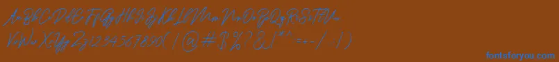 Ranuella Font – Blue Fonts on Brown Background