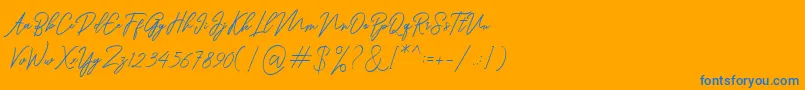 Ranuella Font – Blue Fonts on Orange Background