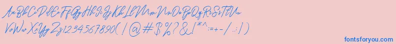 Ranuella Font – Blue Fonts on Pink Background