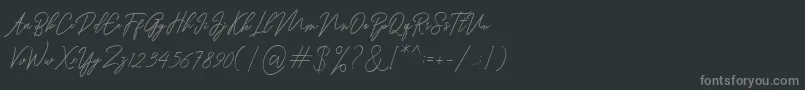 フォントRanuella – 黒い背景に灰色の文字