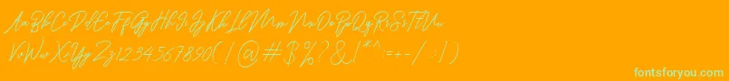 Шрифт Ranuella – зелёные шрифты на оранжевом фоне