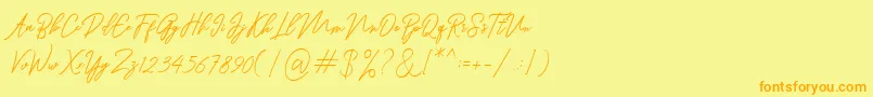 Ranuella Font – Orange Fonts on Yellow Background