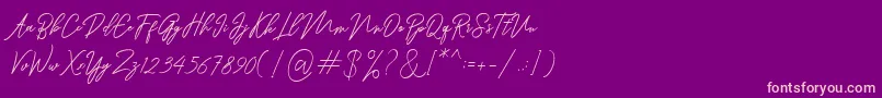 Ranuella Font – Pink Fonts on Purple Background