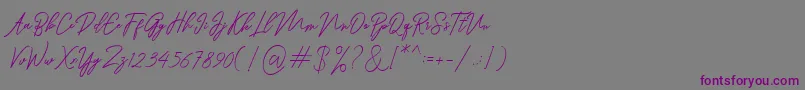 Ranuella-Schriftart – Violette Schriften auf grauem Hintergrund