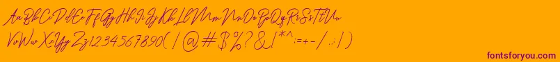 Ranuella Font – Purple Fonts on Orange Background