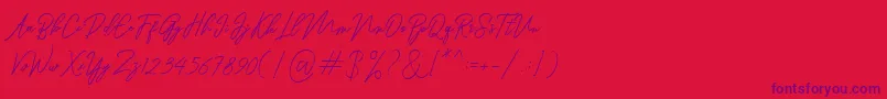Ranuella Font – Purple Fonts on Red Background