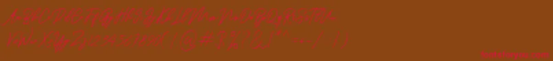 Ranuella Font – Red Fonts on Brown Background