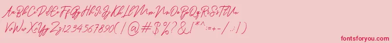 フォントRanuella – ピンクの背景に赤い文字